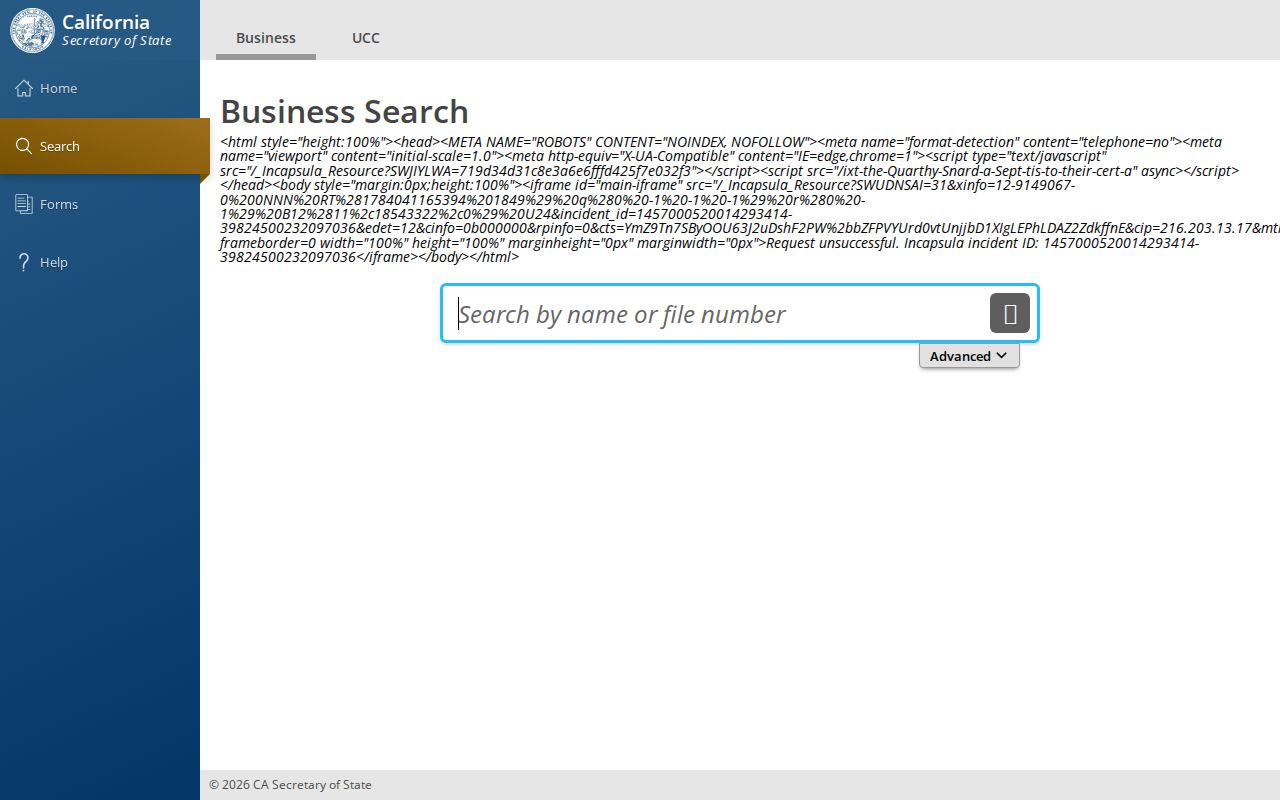 El Cajon people search California Secretary of State bizfile search
